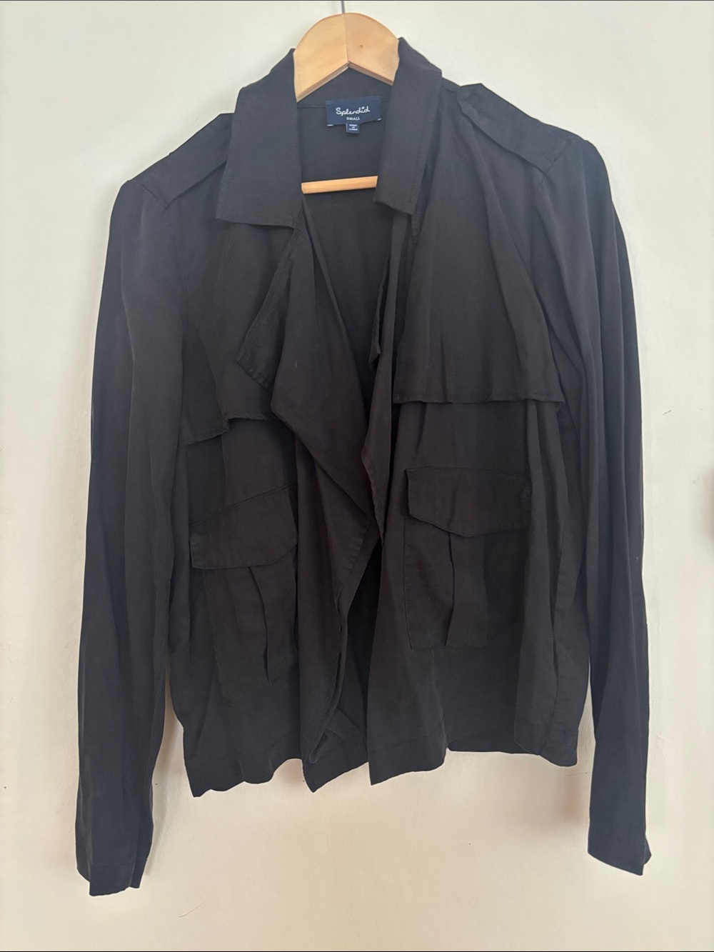 Splendid Black Lightweight Trench Coat